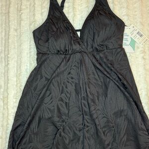 Black Textured Sleeveless Dress